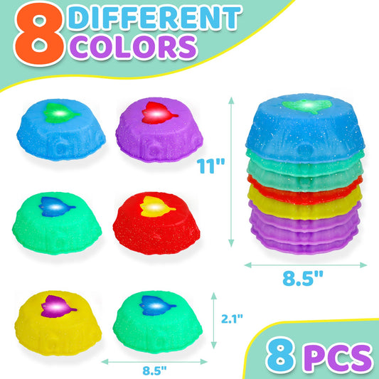 Hazms stepping stones with colorful leaf patterns for engaging color play