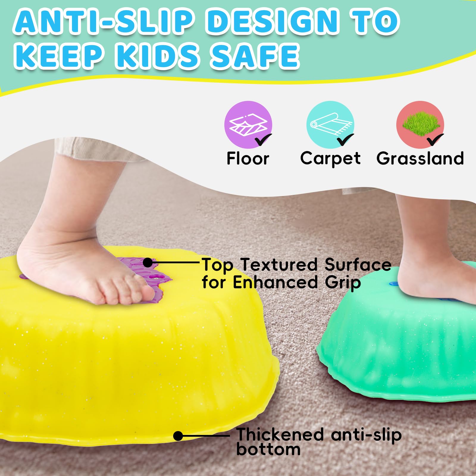 Hazms stepping stones feature non-slip surface for secure movement