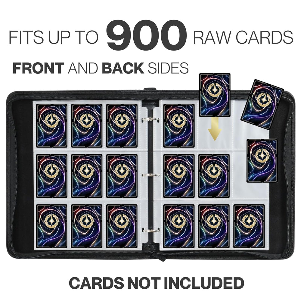 HBK Lorcana Binder waterproof zipper closure securing cards during transport.