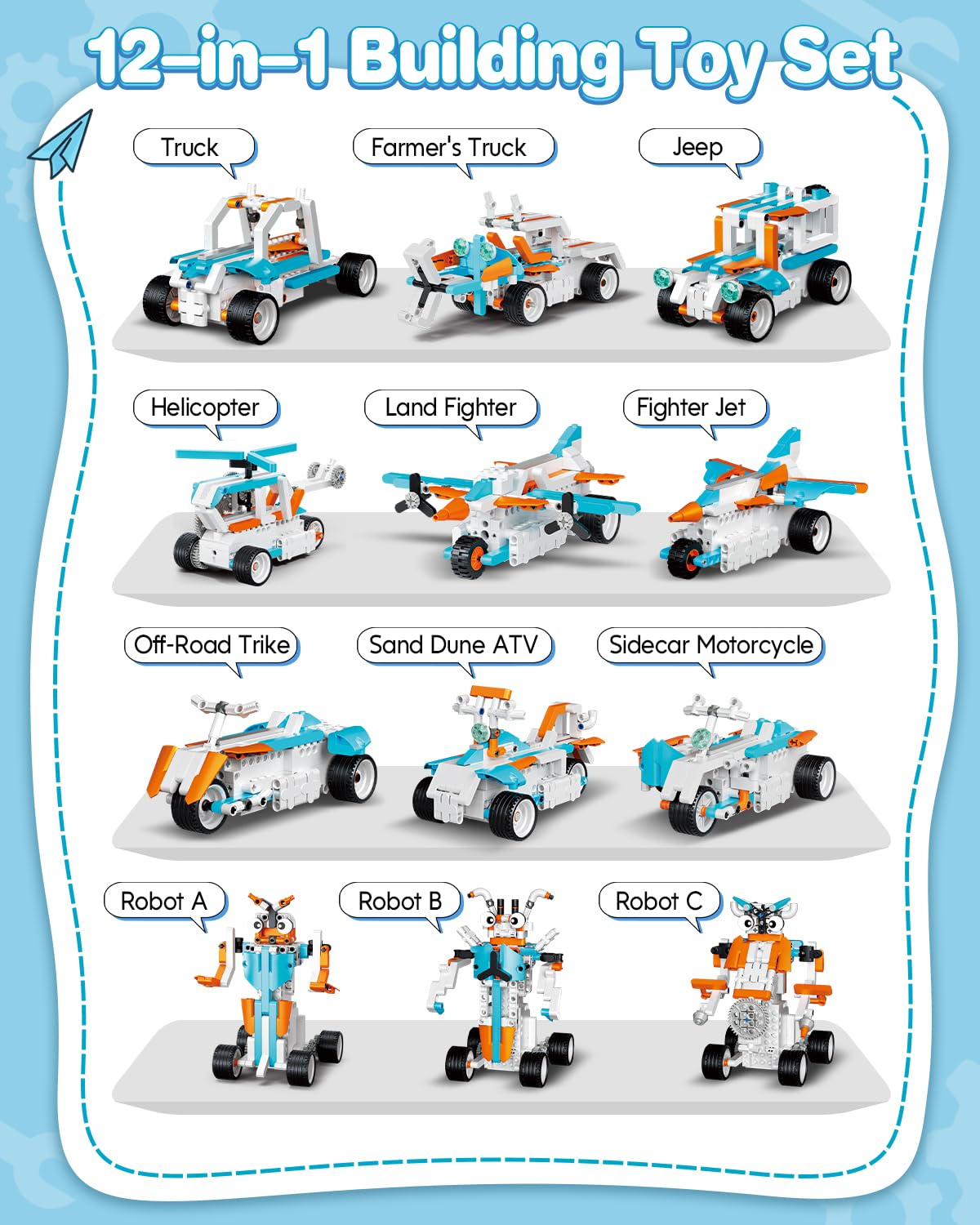 HBUDS 12-in-1 stem designs showcased to spark creativity in kids.