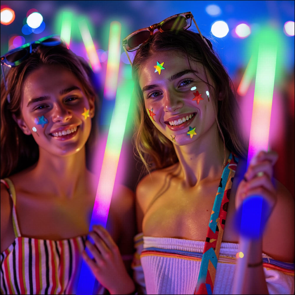 HBYLXTJ SVYIQ glow sticks include batteries for long-lasting glow.