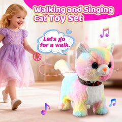 HCdoujoy animated plush robot kitty meows and sings for kids