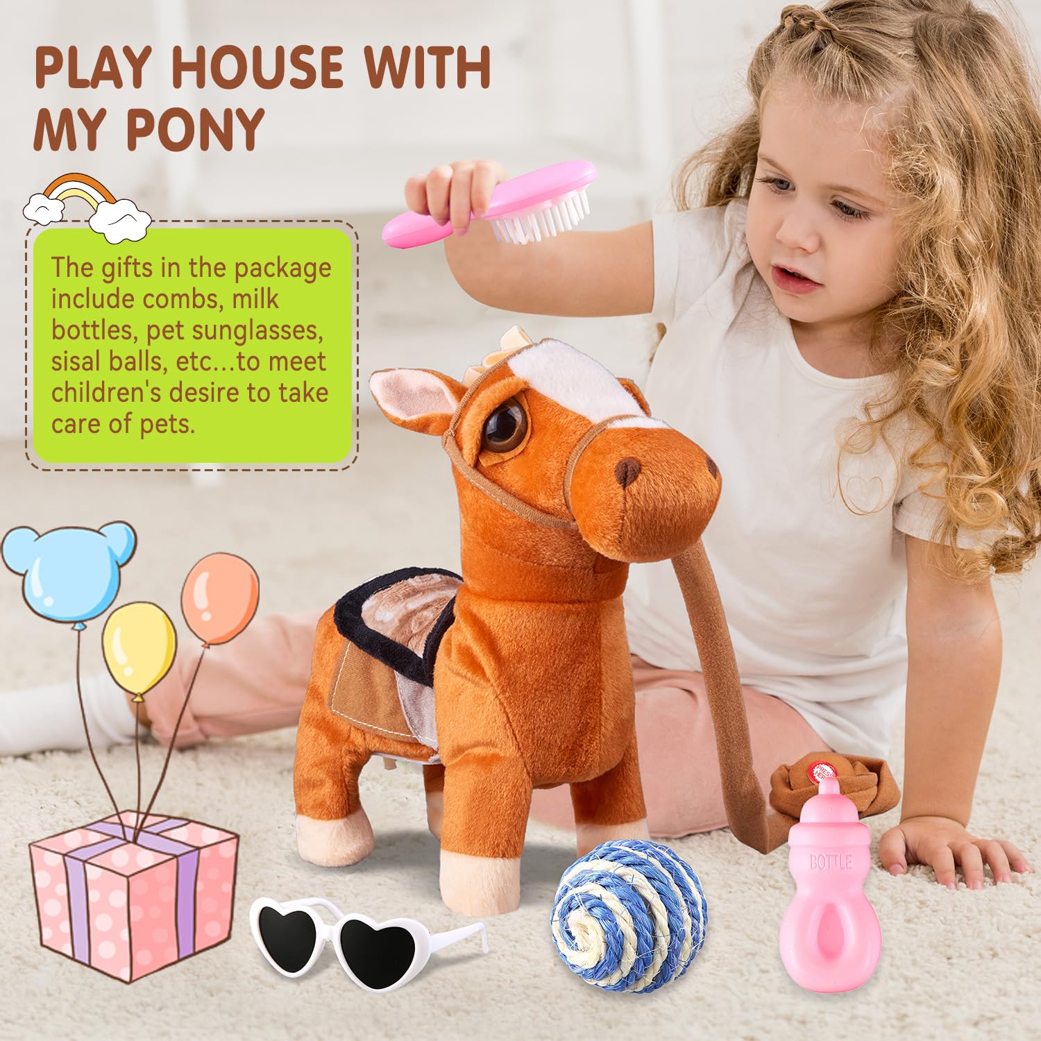 HCdoujoy brown pony twisting buttocks for dynamic movement