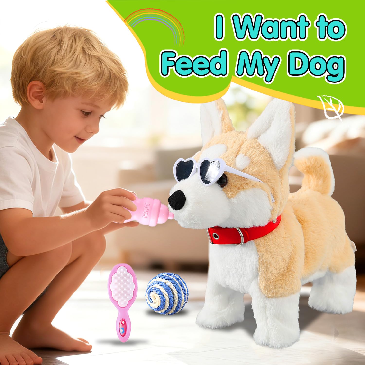 HCdoujoy Corgi barking and singing with 10 tunes to spark musical play.