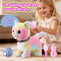 HCdoujoy remote control leash kitty walking toy with responsive motion