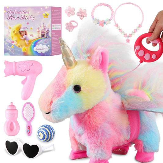 HCdoujoy walking unicorn toy dances and engages toddlers during play.