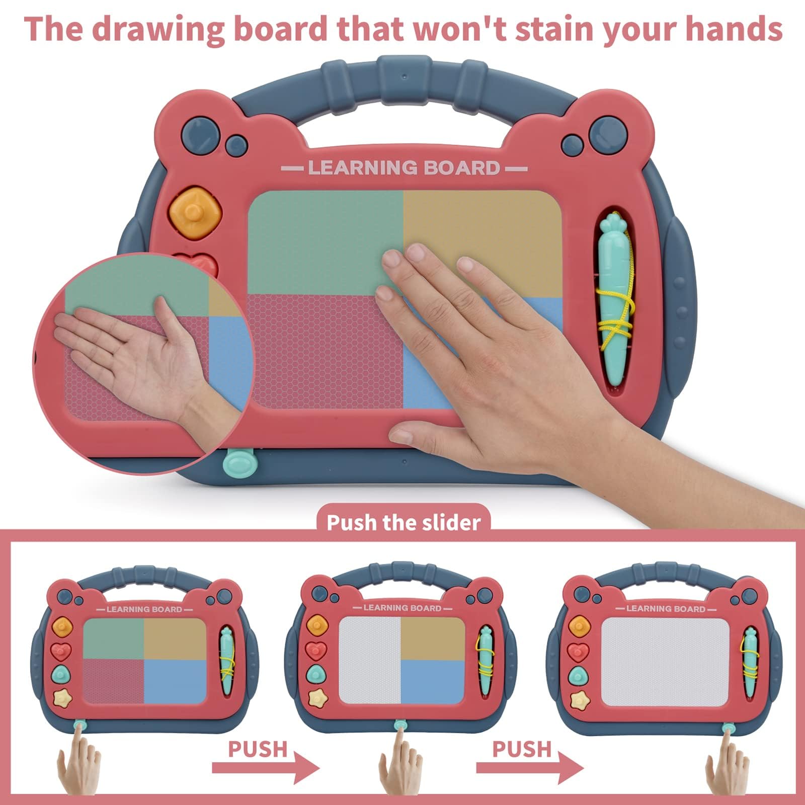 HCFJEH magnetic drawing board blue table-ready setup with adjustable angles