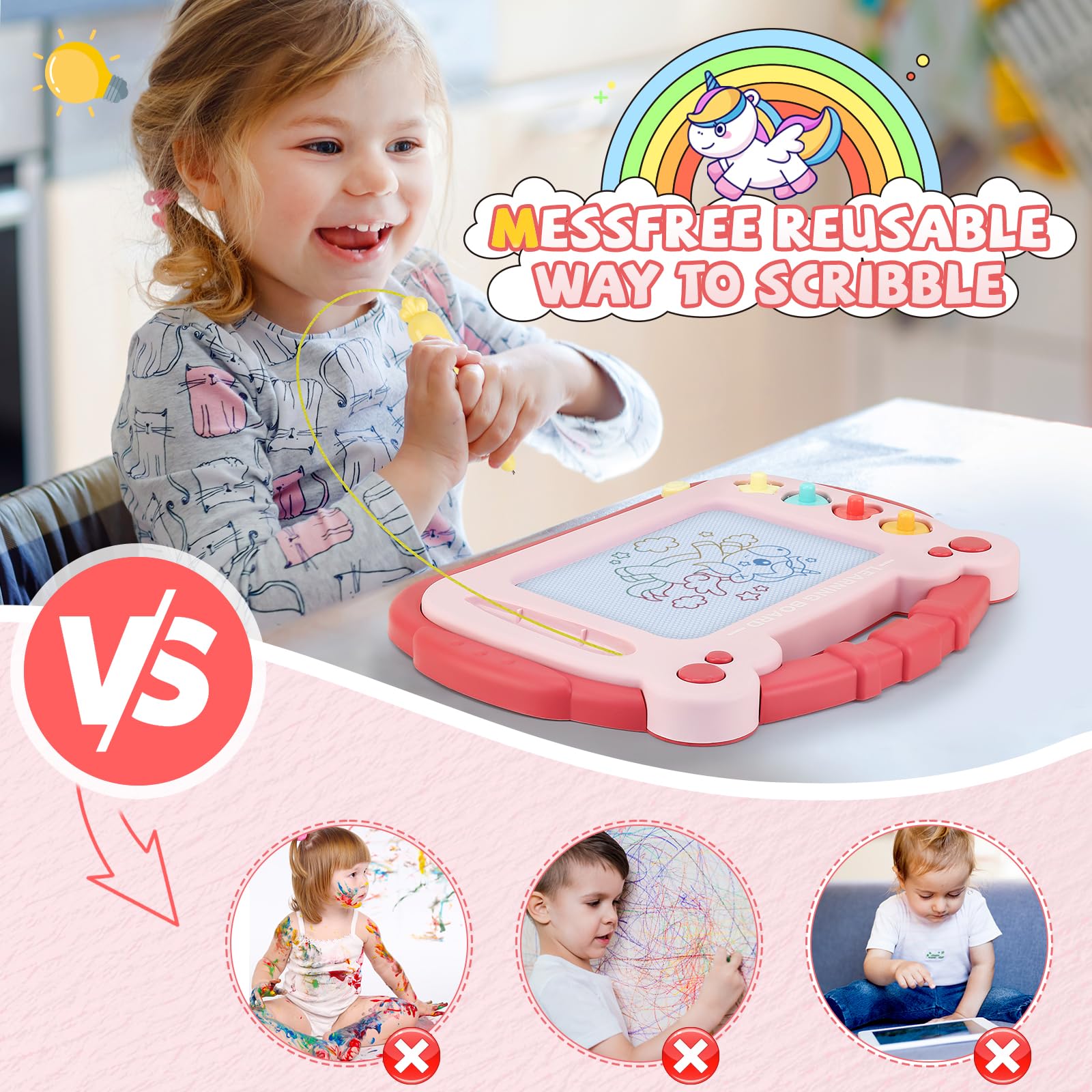 HCFJEH magnetic drawing board color options showcase vivid shades for doodling
