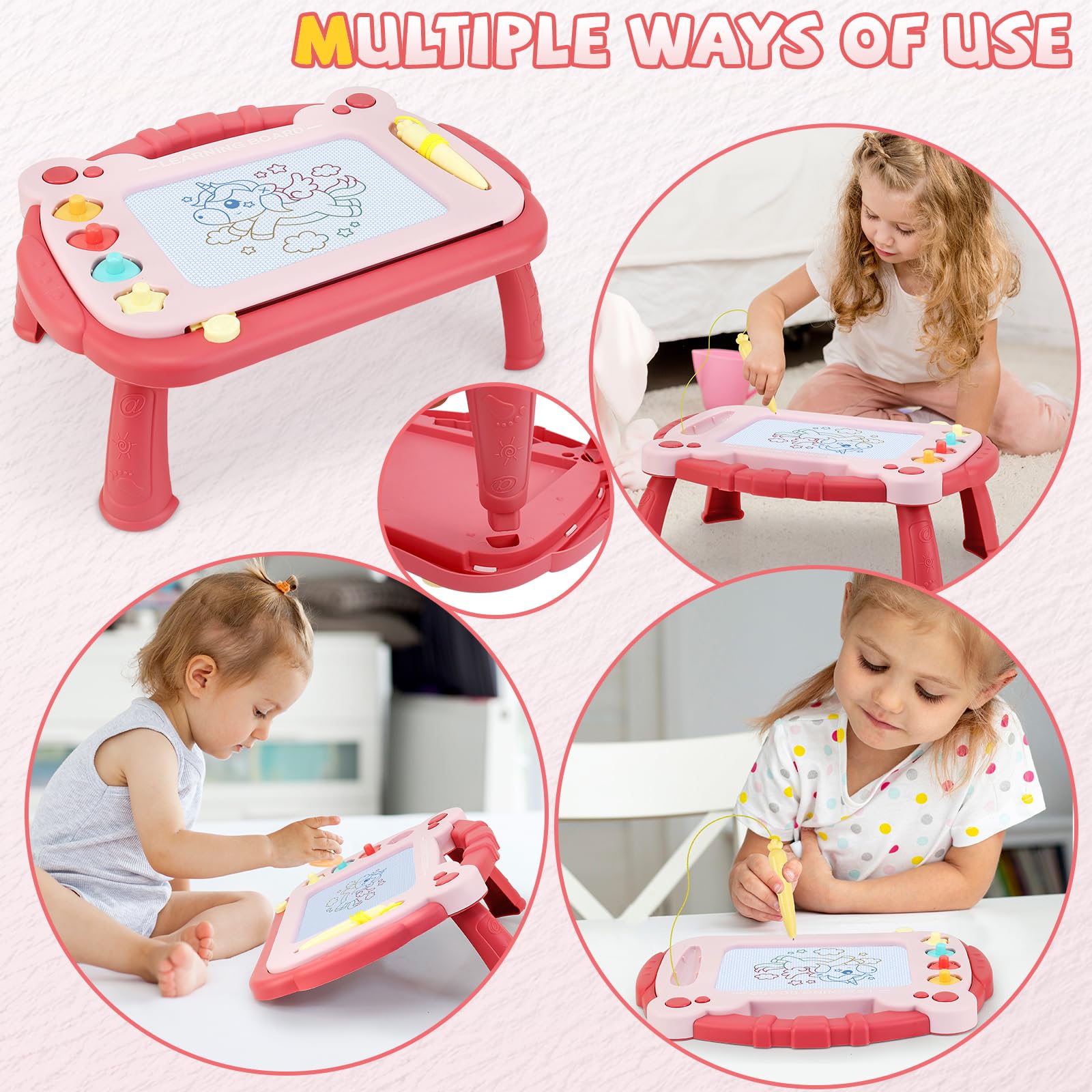 HCFJEH magnetic drawing board pen with strap prevents loss during play
