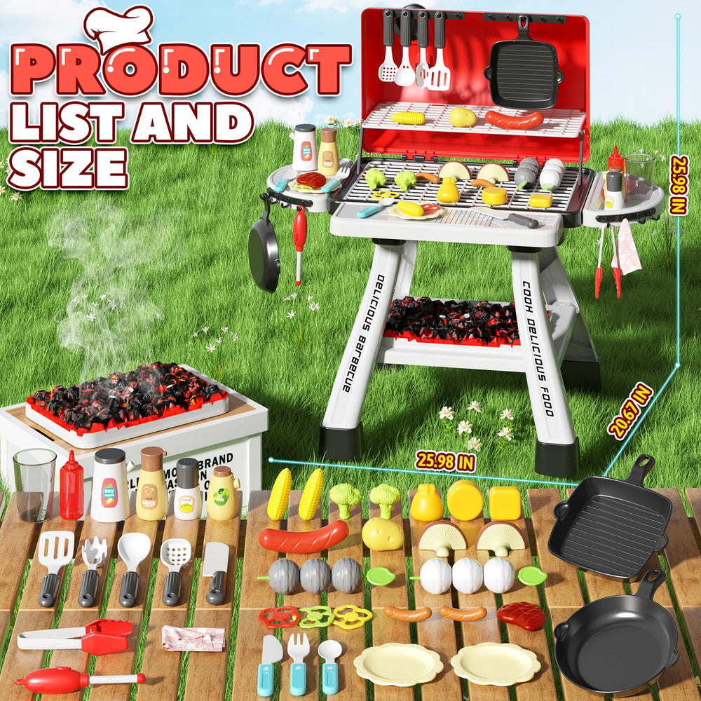 HCFJEH Toys included-play-food-utensils provides a complete kitchen pretend set.