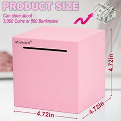 HCHANGEN black stainless steel piggy bank with coin slot encourages steady saving