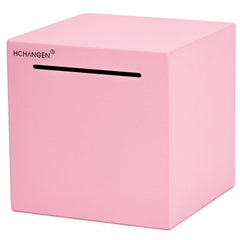 HCHANGEN pink stainless steel piggy bank with coin slot for disciplined savings