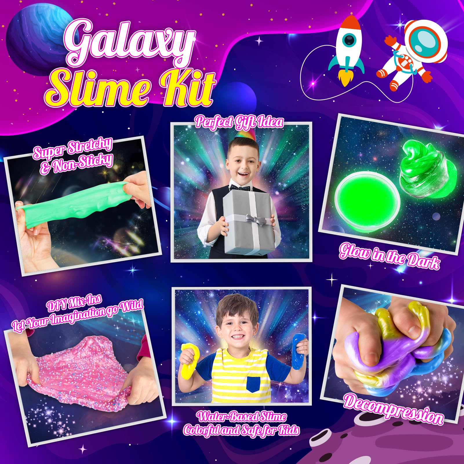 HCHILDHOOD airtight storage containers keep slime fresh between sessions.