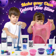 HCHILDHOOD color mixer and glitter powders for vibrant galaxy slime.