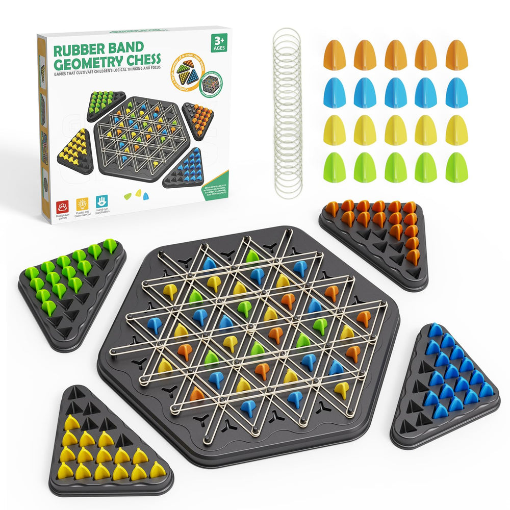 Hcusus Chain Triangle Chess Game board setup for strategic play and family fun