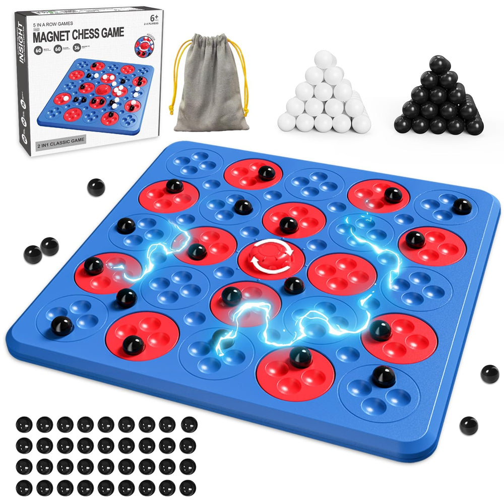 Hcusus Magnet Chess Board blue for quiet family play