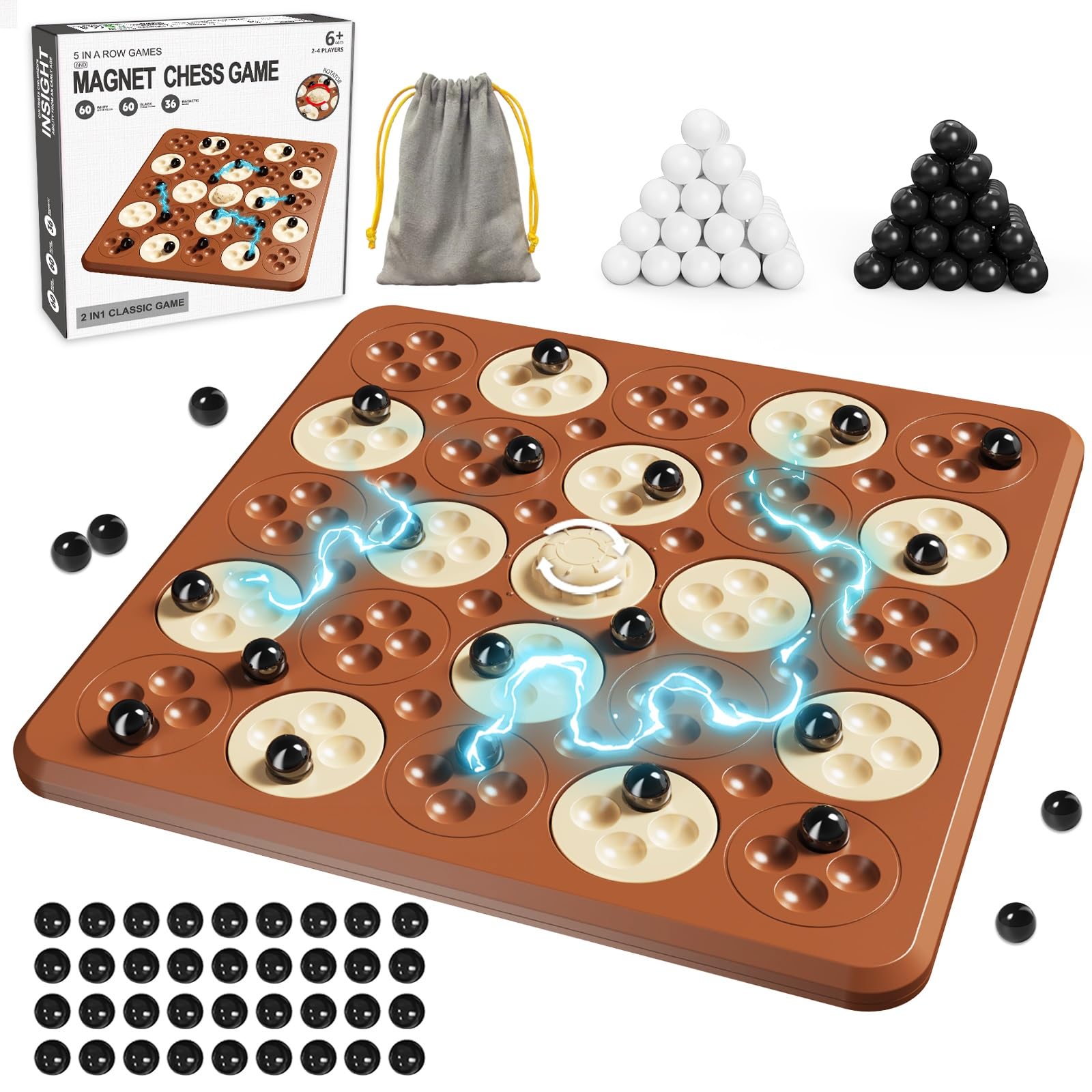 Hcusus magnet chess board setup showing tidy layout and magnets for spill-free play