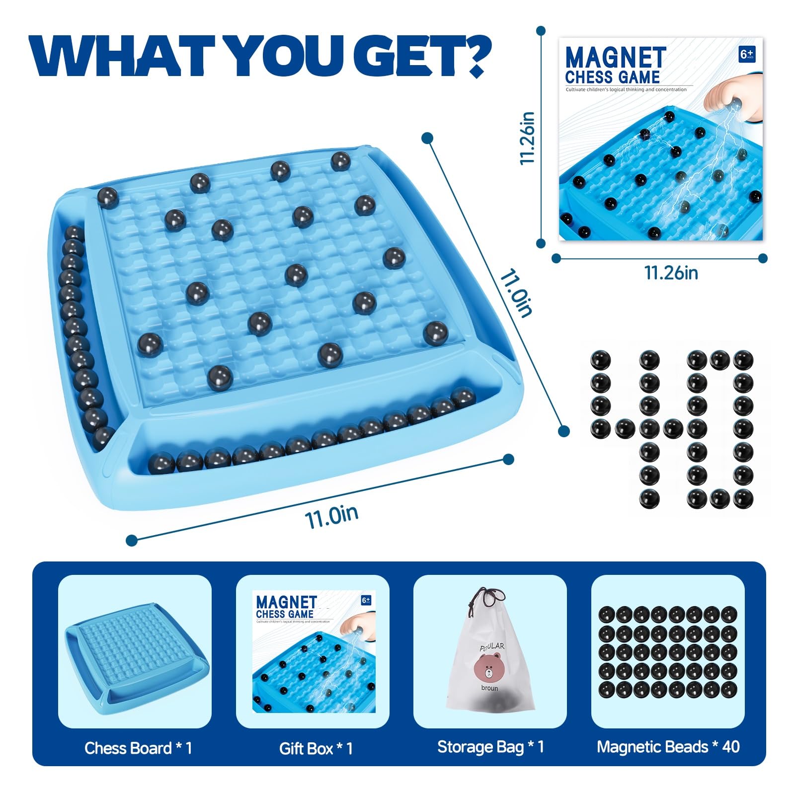 Hcusus magnet chess game pack with storage bag for easy transport.