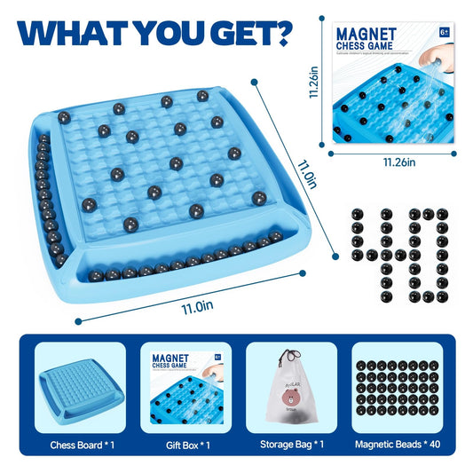 Hcusus magnet chess game pack with storage bag for easy transport.