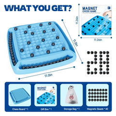Hcusus Magnet Game components close-up showing magnets and pieces