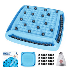 Hcusus magnetic chess board blue for quick family games and travel fun.