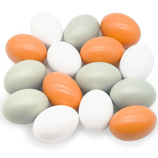 Hdagbnn wooden fake eggs in multiple colors for creative play and decor