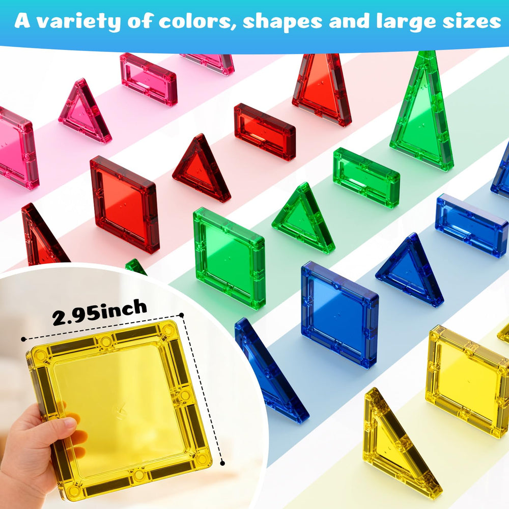 Bright color palettes and shapes from HDCooL magnetic tiles