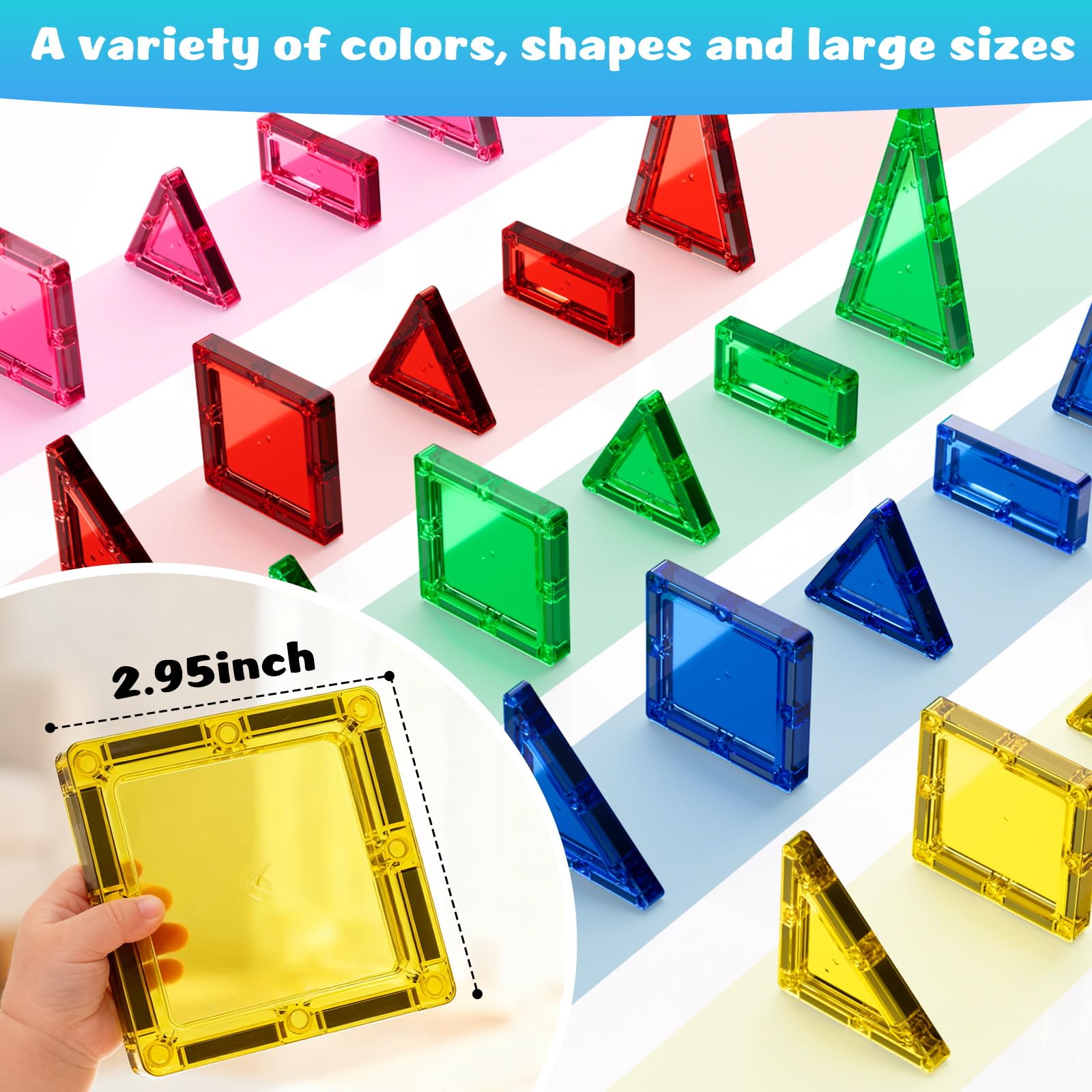 HDCooL magnetic tiles oversized 3-inch pieces for safer play
