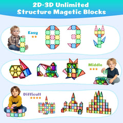 HDCooL magnetic tiles vehicle build enhances creativity and fine motor skills during play