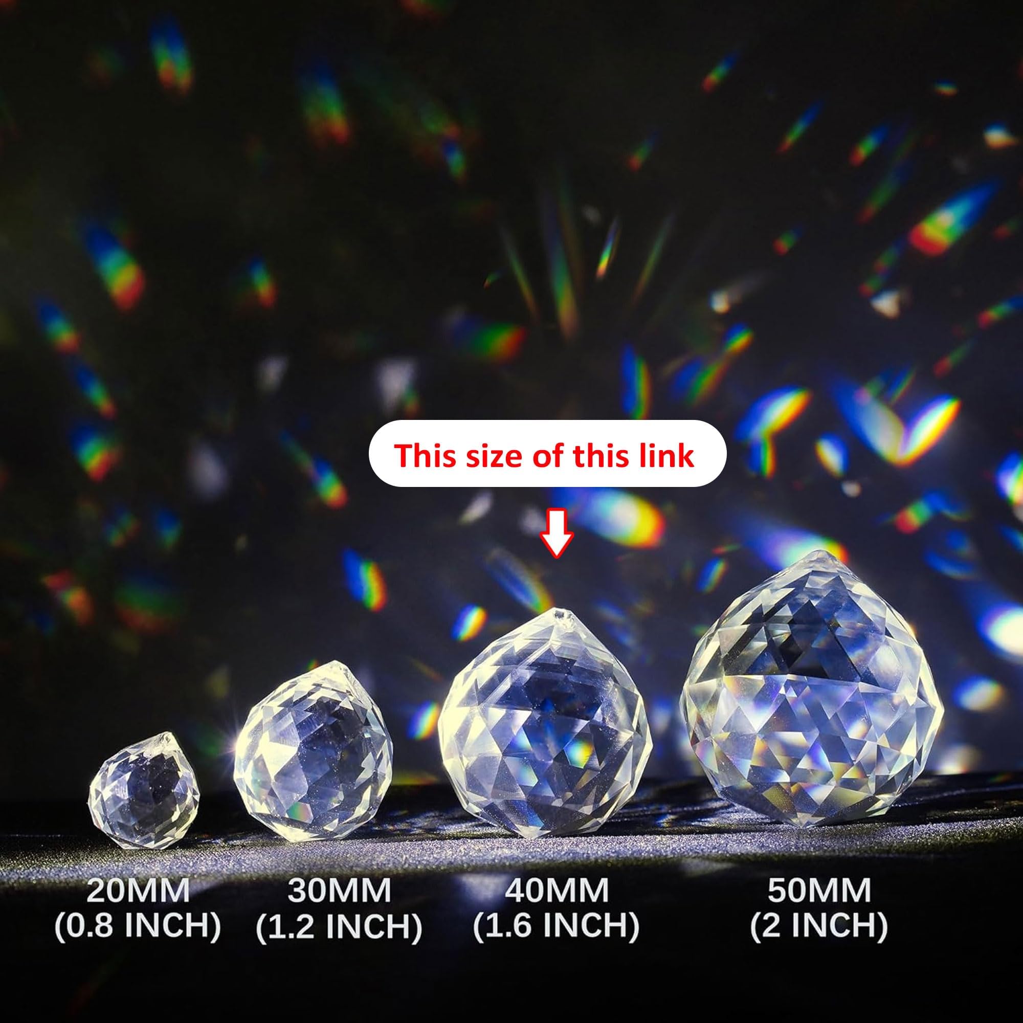 HDCRYSTALGIFTS 40mm crystal ball prism handmade polished craftsmanship