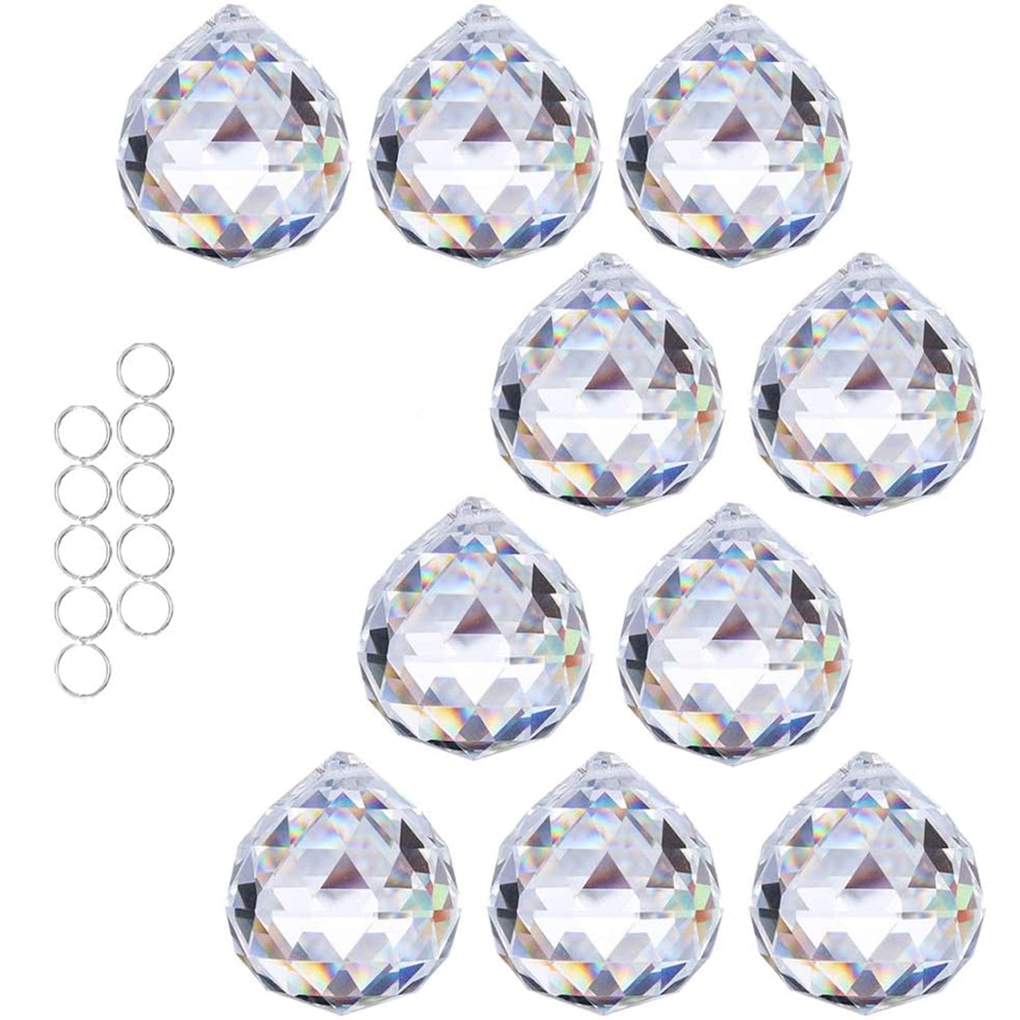 HDCRYSTALGIFTS 40mm crystal ball prism hanging with sunlight rainbows