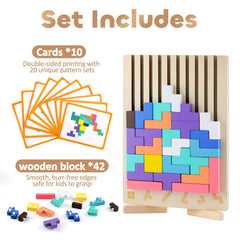 Hdsahdok colorful wooden block pieces fuel creative stacking and hands-on learning.