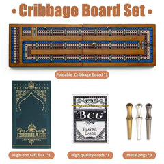 Hdsahdok cribbage board with magnetic lock, foldable for portability