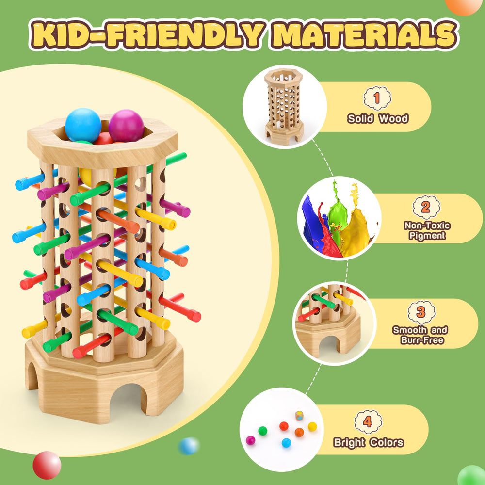 Hdsahdok wooden tower with sieve supports turn-taking and cooperative play