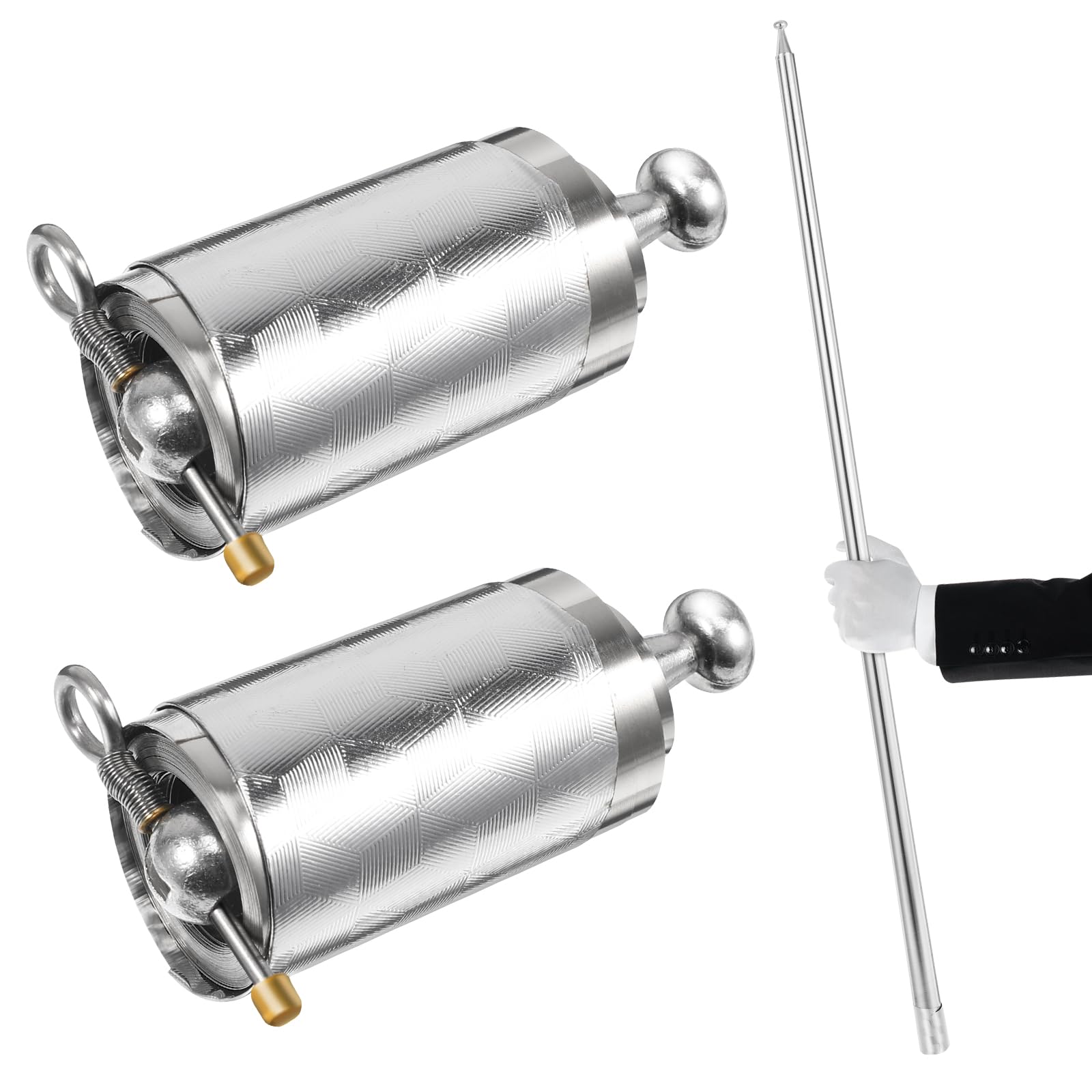 Healifty metal appearing cane extended for a seamless stage entry.