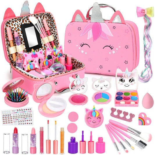 Heaning kids makeup kit pressed powder for safe, fun dress-up play