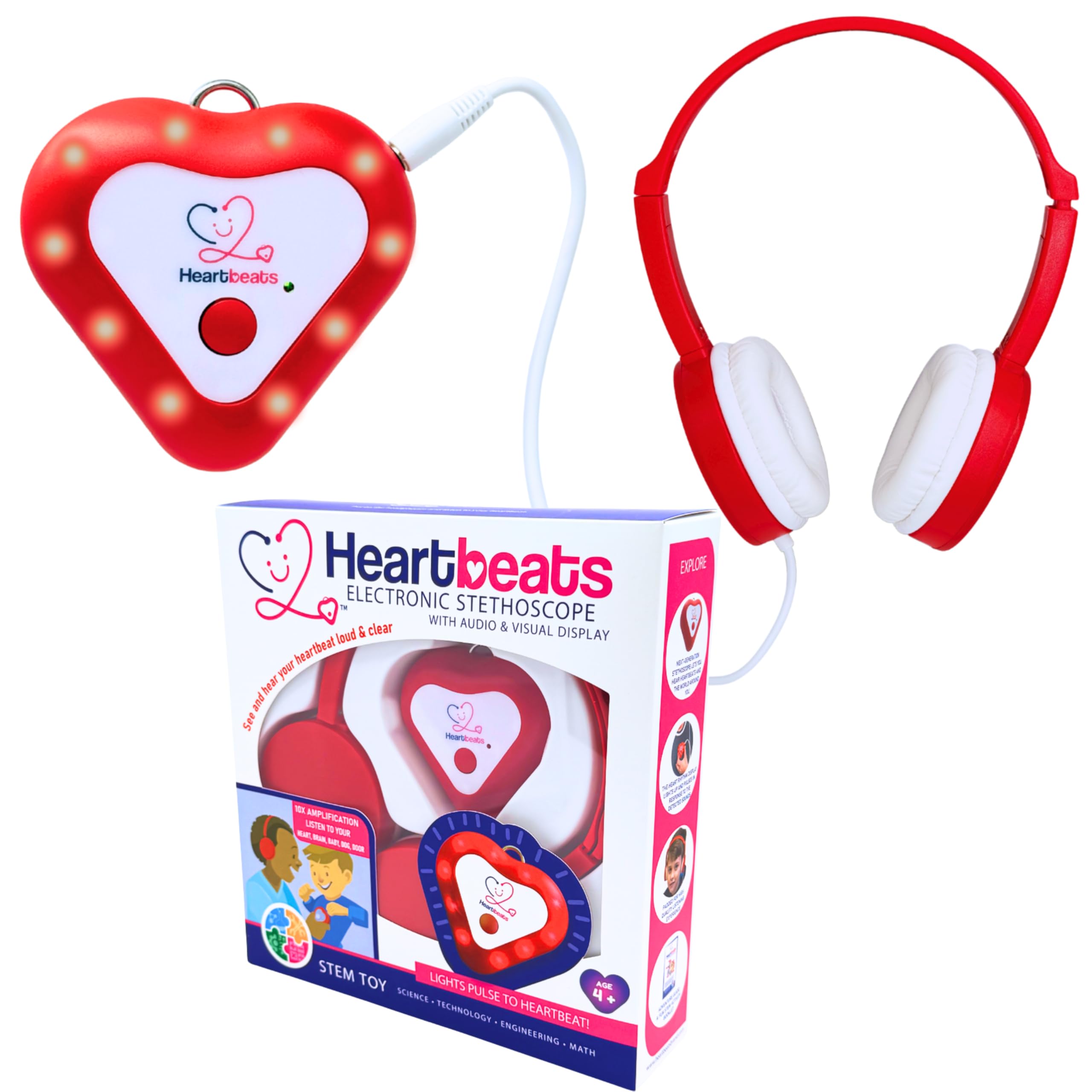 Heartbeats Brand electronic stethoscope toy with LED display shows a real heartbeat.