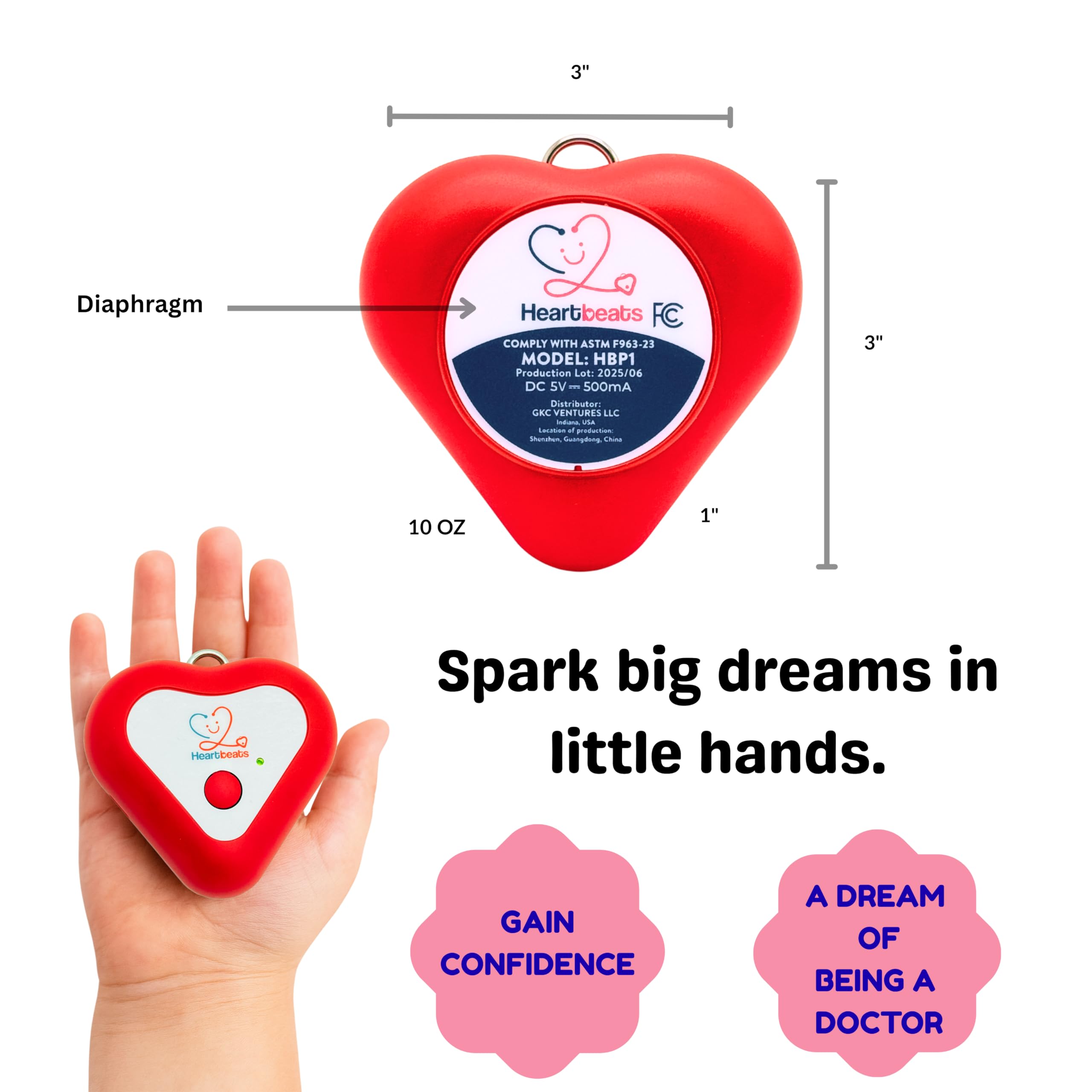 Heartbeats educational stethoscope toy enables exploration of heart and digestion during play.