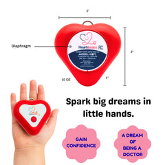 Heartbeats educational stethoscope toy enables exploration of heart and digestion during play.
