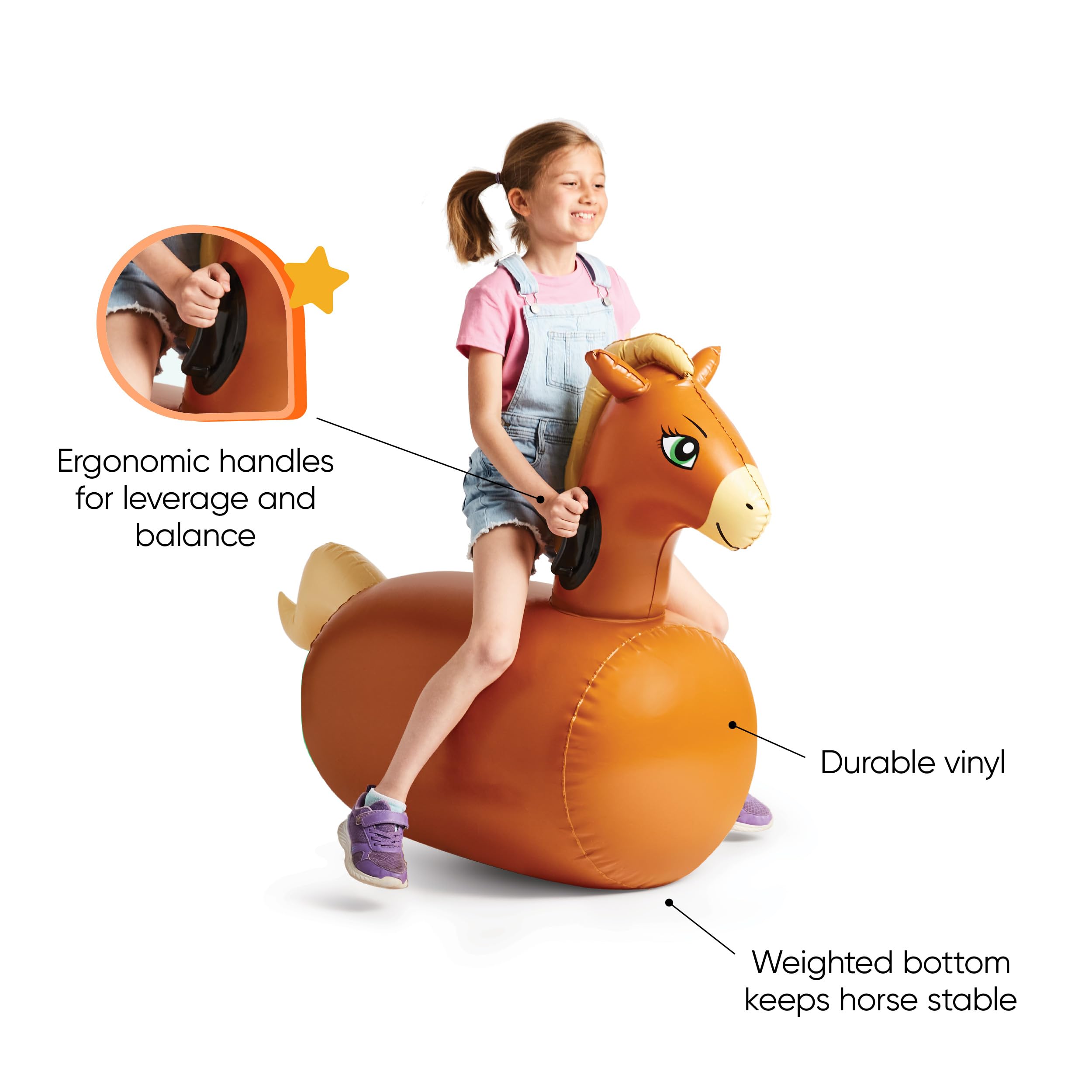 hearthsong easy inflation horse bouncer quick setup for instant fun