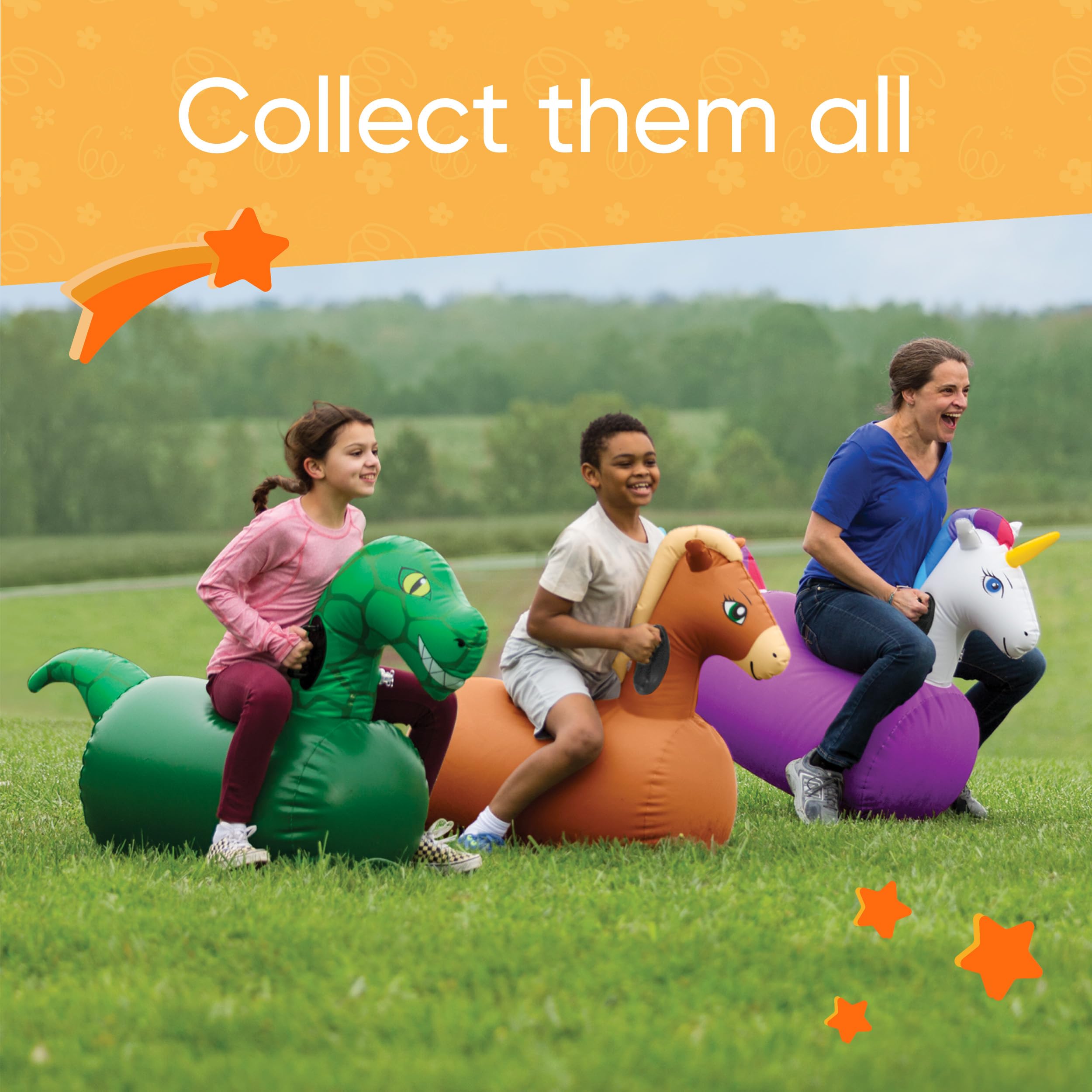 HearthSong Hop N Go Dino bouncer with colorful design sparks imaginative adventures.