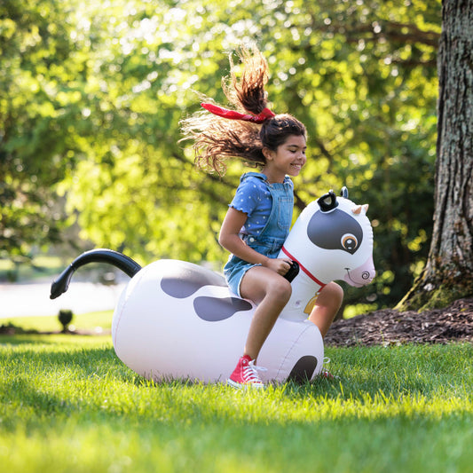 HearthSong Hop N Go bounce action toy for backyard adventures with friends.