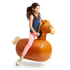 hearthsong hop n go inflatable horse bouncer lively colors encourage imaginative outdoor play