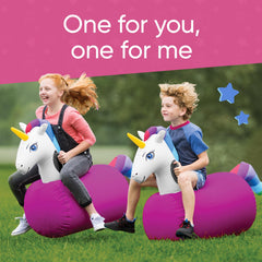 HearthSong Hop N Go unicorn bouncer lightweight design for easy transport.