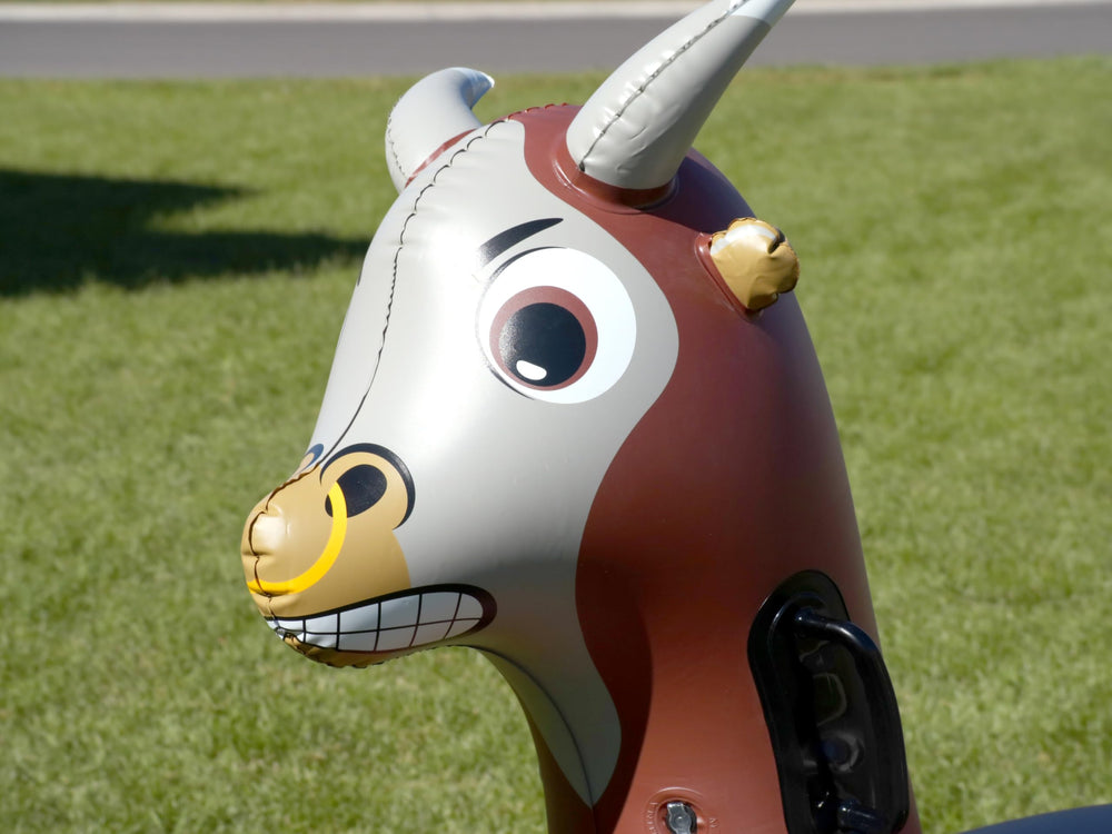 HearthSong inflatable bouncer offers easy inflation for quick outdoor play sessions.