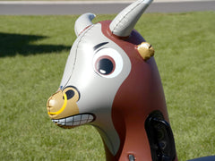 HearthSong inflatable bouncer offers easy inflation for quick outdoor play sessions.