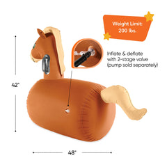 hearthsong riding horse inflatable toy supports energetic play for ages 5+