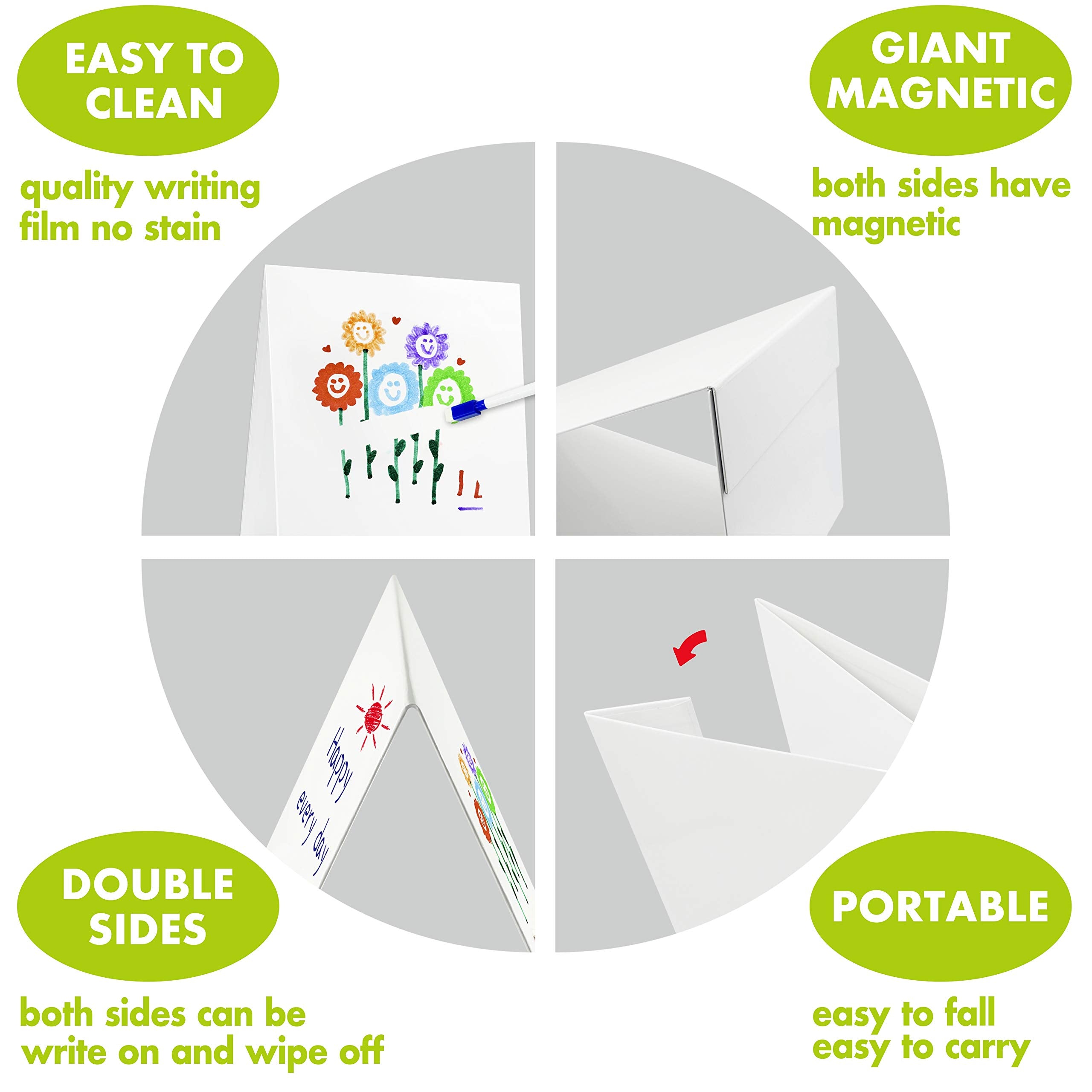 Hebayy double-sided easel setup ideal for desk demonstrations and quick explanations