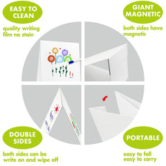 Hebayy double-sided easel setup ideal for desk demonstrations and quick explanations