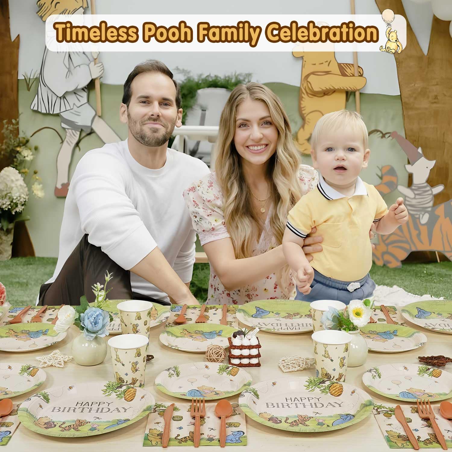 Heboland Winnie Pooh napkins: soft, absorbent, skin-friendly for family celebrations.